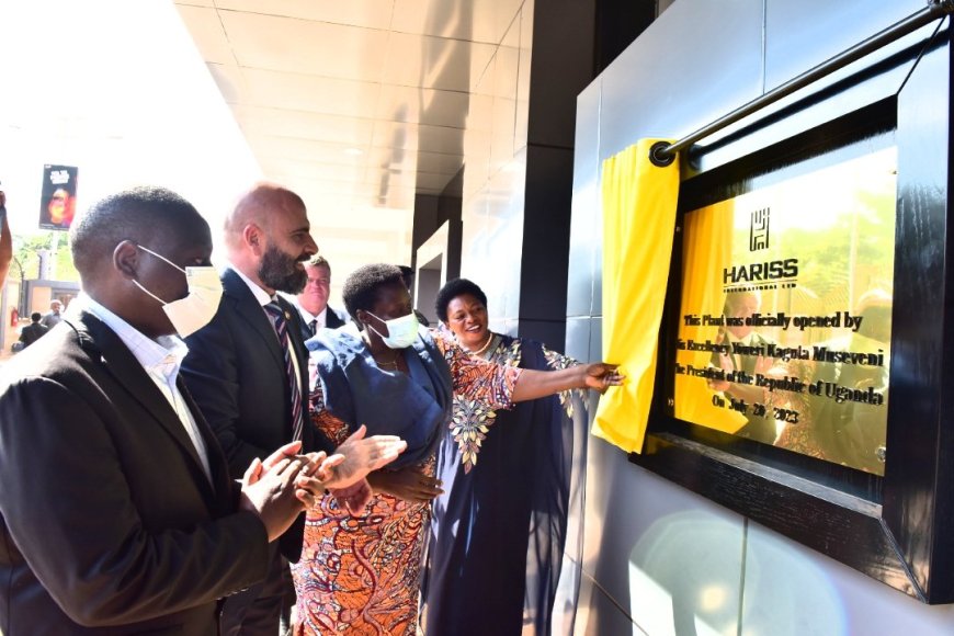 President Museveni commends Harris International for their industrial contribution as the new plant officially opens