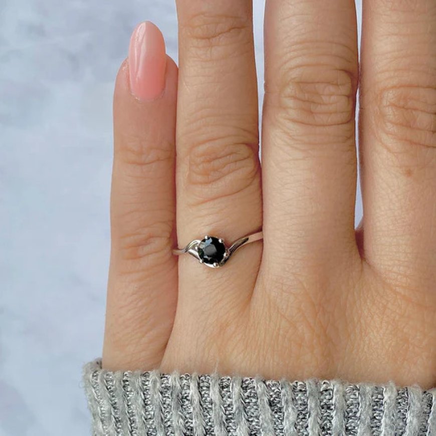 Buy Dainty black tourmaline rings online at the best price