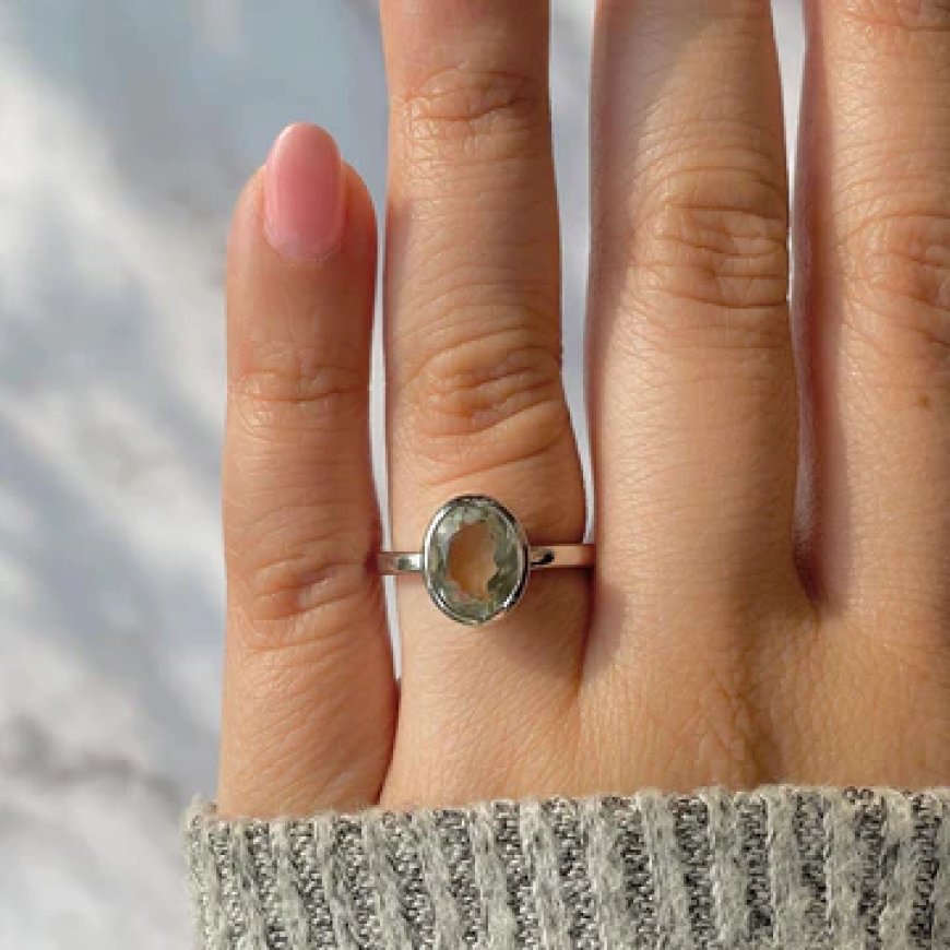 Buy Dainty Green Amethyst Rings online at the best price