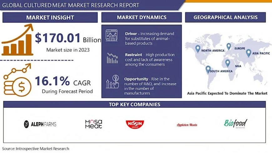 Cultured Meat Market Size Worth USD 555.28 Billion By 2032 | Growth Rate (CAGR) Of 16.1%