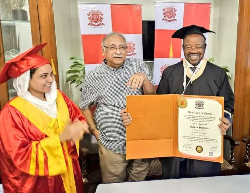 Minister Amos Lugoloobi awarded an Honorary Doctorate Award from University of Cuneo, Italy for financial governance and empowerment of women in Africa.