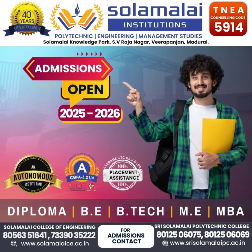 Solamalai College of Engineering Opens Admissions for 2025-2026: Best Engineering College in Madurai