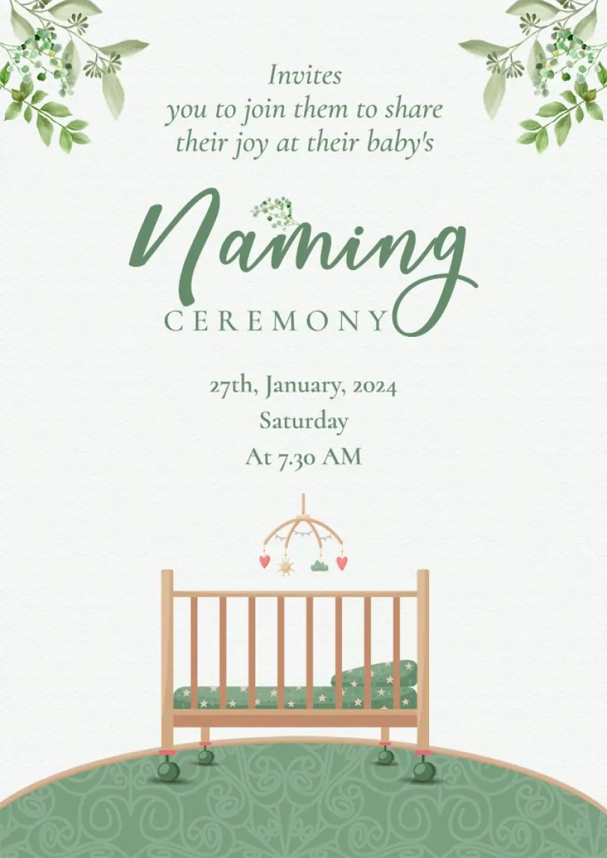 Unique And creative Naming ceremony Invitation card