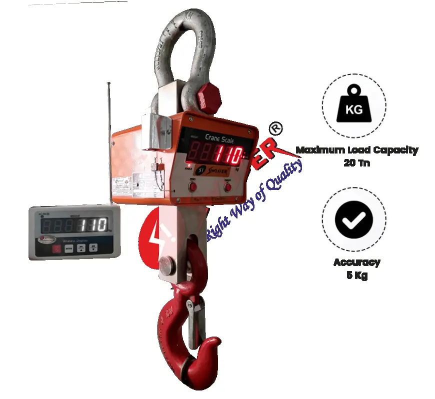 Crane Scales: Highly used weighing equipment in industrial applications.