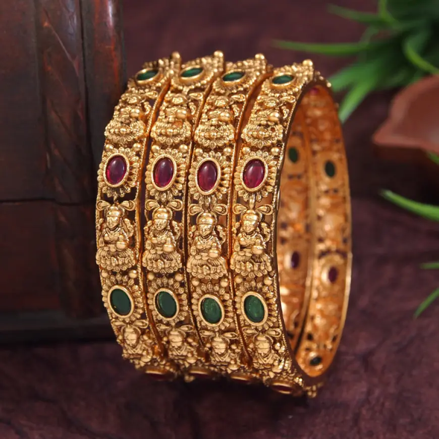 Buy Laxmi Temple Matte Finish Bangle Set Pack of 4 Stylish Design