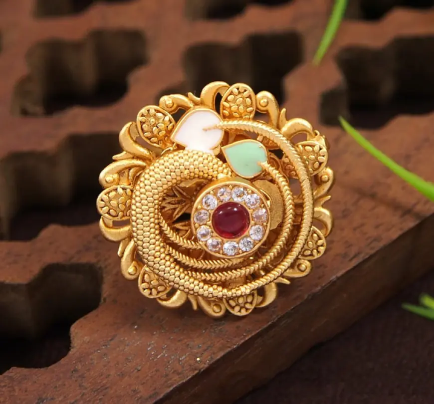 Find Zircon Diamond and Antique Gold Rings,Temple Ring for Women