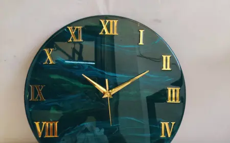 Buy Jungle Green Luxury ResinArt Resin Wall Clock for Living Room
