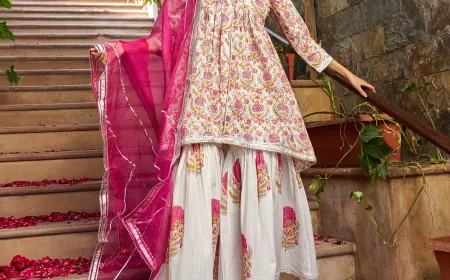 Buy Cotton Gota Patti Sharara Set for Women - Guleri