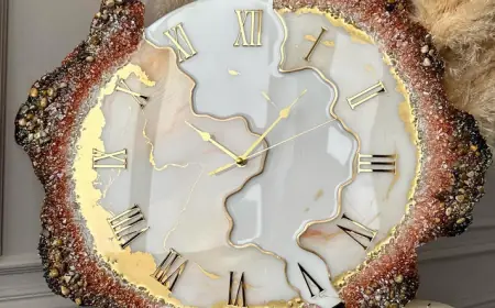 Shop Feather Design Luxury Resin Wall Clock Online at Custom Craft