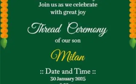 Sacred Thread Ceremony Invitation Card Ideas
