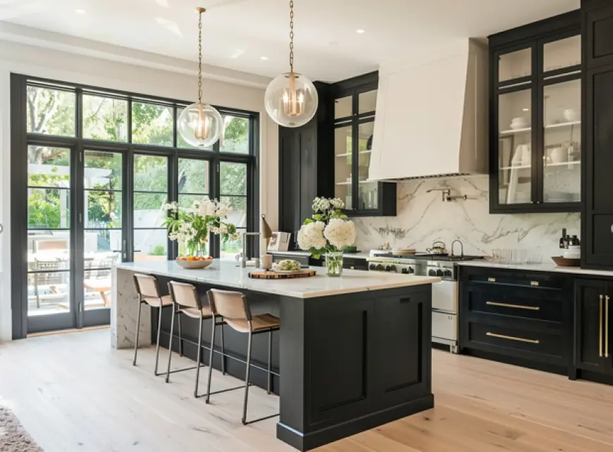 How to Brighten a Space with Black Kitchen Cabinets