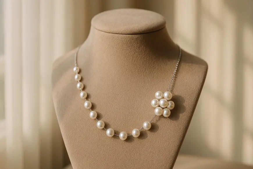 Side Pendant Pearl Necklace Set – The Epitome of Grace