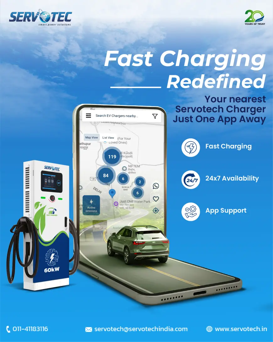 Servotech EV Charger with App – Fast Charging, Anytime, Anywhere