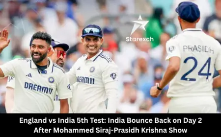 England vs India 5th Test: India Bounce Back on Day 2 After Mohammed Siraj-Prasidh Krishna Show