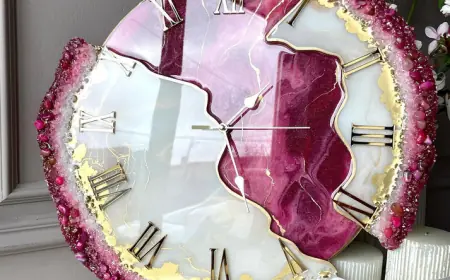 Buy Bubblegum Pink Feather Resin Wall Clock Online at CustomCraft