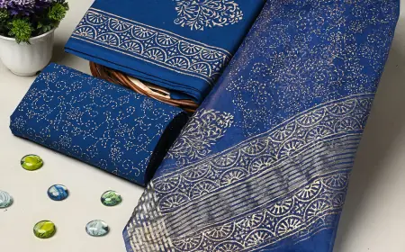 Buy Stylish Organza Dupatta Suits in Cotton | Bagru Store