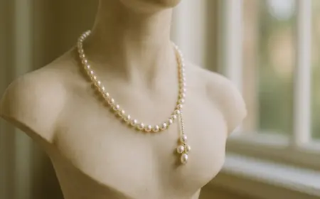 Side Pendant Pearl Necklace Set – Elegant Jewelry for Women