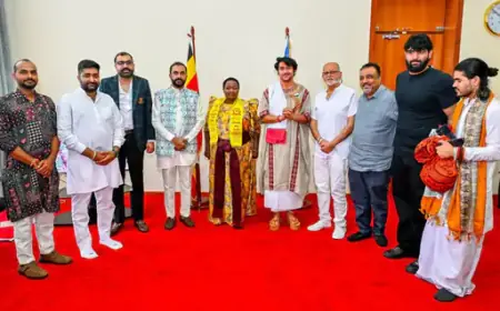 Tycoon Sudhir facilitates Bageshwar Dham's Head Priest Pandit Shastri meeting with Uganda’s PM Nabanja.