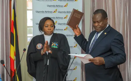 Uganda Airlines swears in new board members.