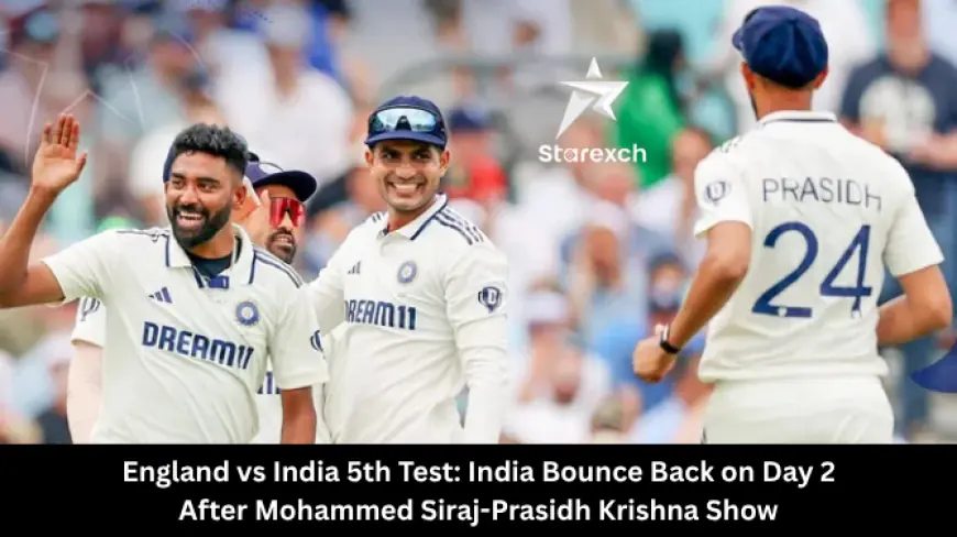 England vs India 5th Test: India Bounce Back on Day 2 After Mohammed Siraj-Prasidh Krishna Show