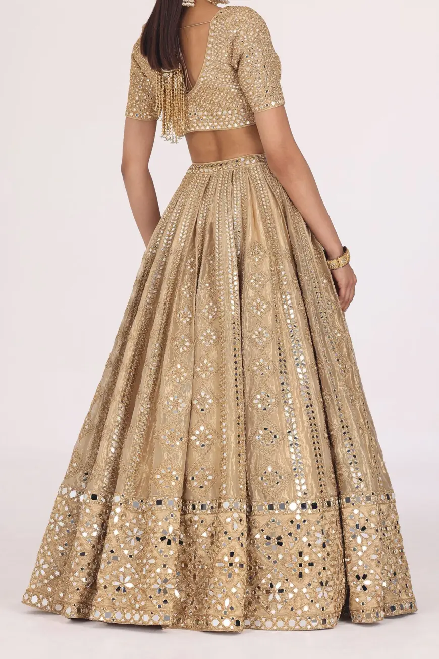 Mirror Work Lehenga to Dazzle on Your Wedding Day | Designer & Traditional Styles