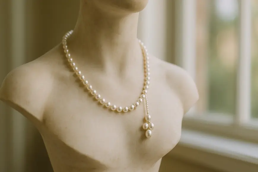 Side Pendant Pearl Necklace Set – Elegant Jewelry for Women