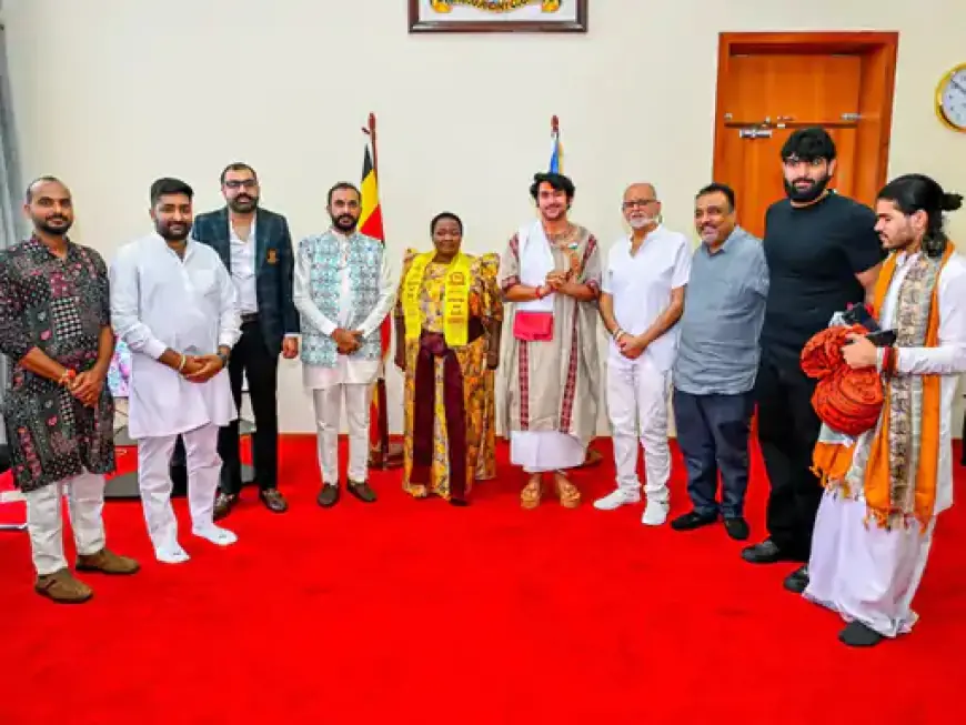 Tycoon Sudhir facilitates Bageshwar Dham's Head Priest Pandit Shastri meeting with Uganda’s PM Nabanja.