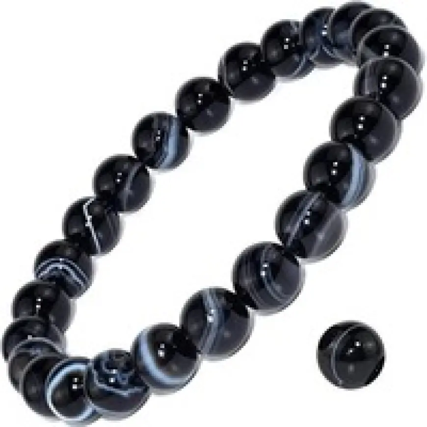 Natural Black Sulemani Agate Bracelet – Grounding & Inner Calm