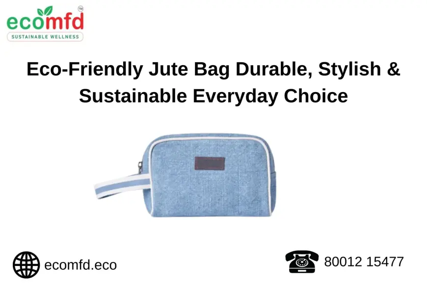 Eco Blue Jute Pouch – Sustainable Travel & Everyday Essential