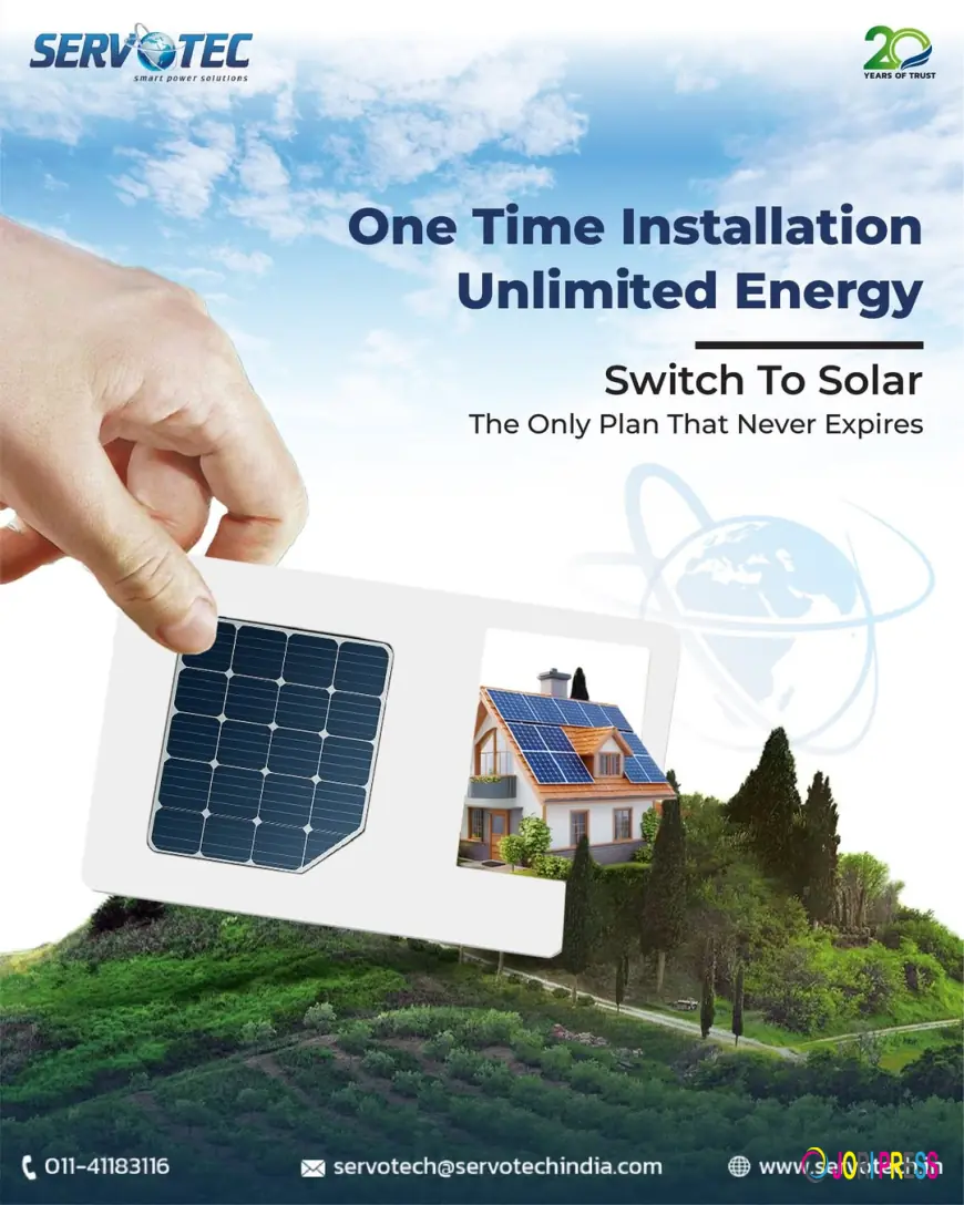 Servotech Rooftop Solar Panels for Home – One-Time Installation, Unlimited Energy