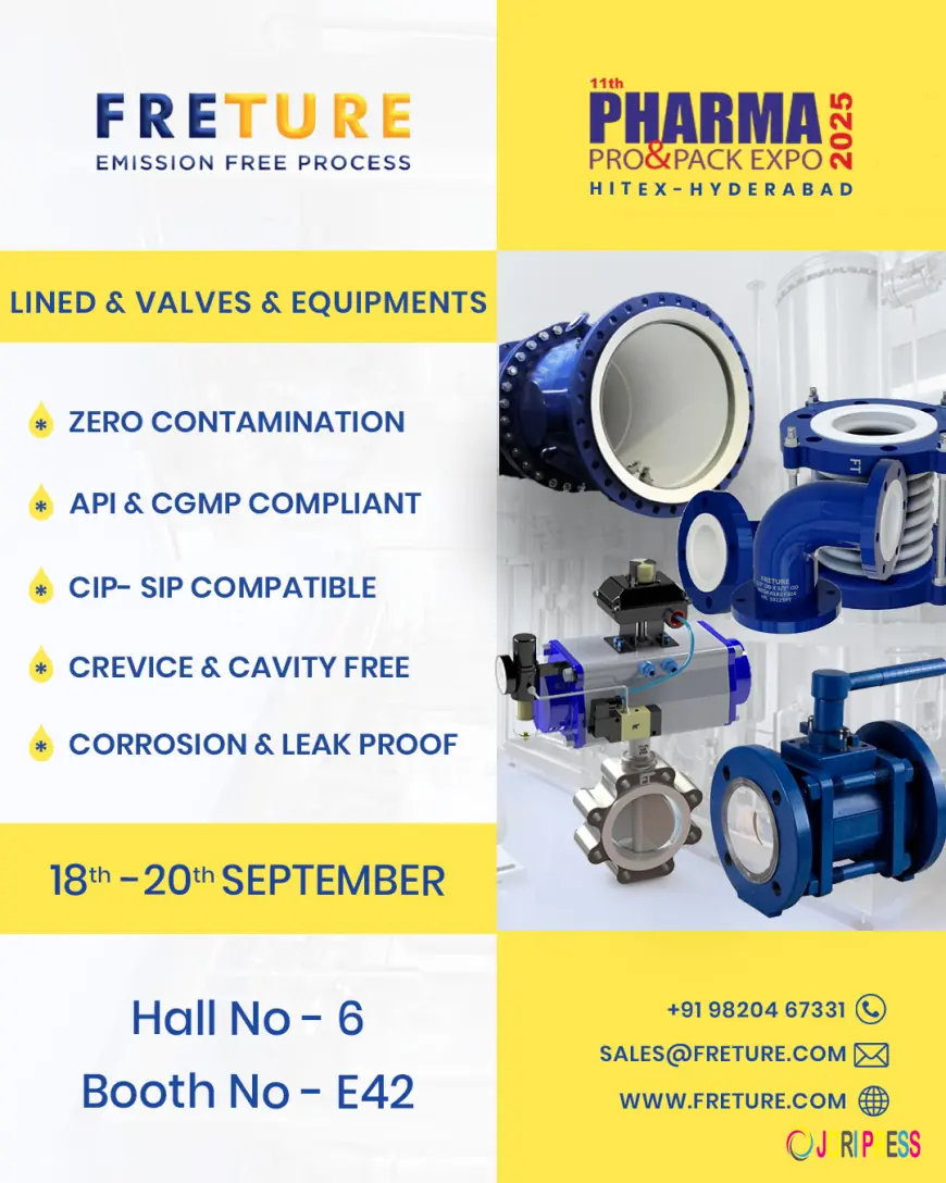 Freture Techno Pvt. Ltd. to Showcase Advanced Lined Valves & Equipment at Pharma Pro & Pack Expo 2025