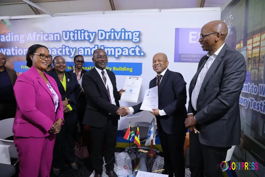 NWSC signs 5-year partnership with South Africa’s Rand Water to enhance research and technology transfer.