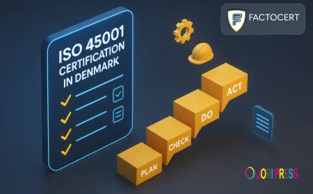 What are the audit steps for ISO 45001 Certification in Denmark?
