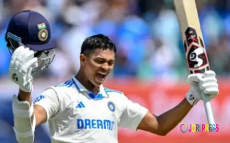 Yashasvi Jaiswal Scores Seventh Test Hundred, Surpasses Ganguly, Dravid, and Virat