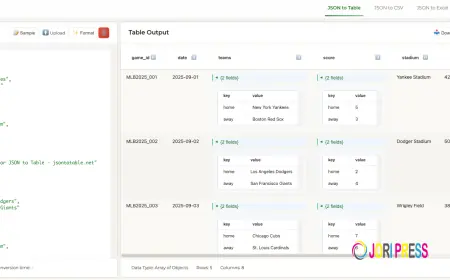 JSON to Table: A Simple and Efficient Online JSON Converter