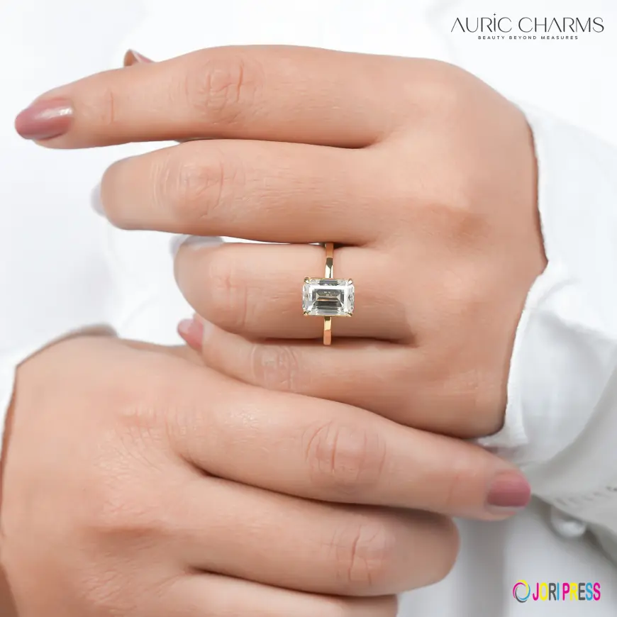 Falling for the Empress Emerald Cut Lab Diamond Solitaire Ring?