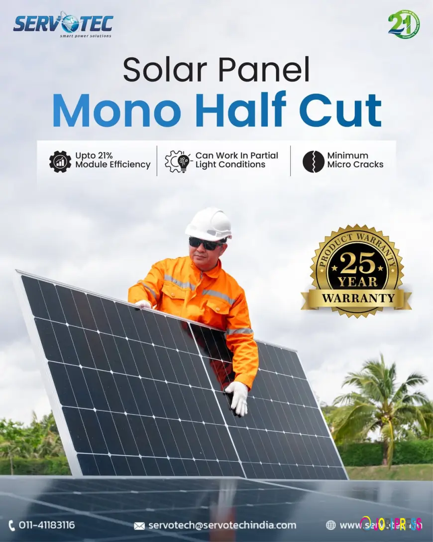 Servotech Mono Half Cut Solar Panel