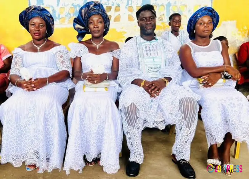 Polygamous Man Shows Off His Three Stunning Wives, Urges Others to Follow His Path