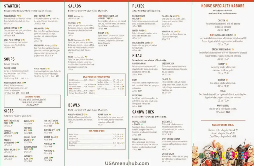 Zoes Kitchen Menu: Explore Fresh Salads, Entrées, and Sides