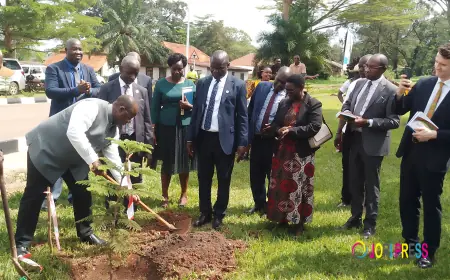 Agric. Minister Tumwebaze applauds scientists for advancing crop research & innovation as NaCRRI celebrates 75 years.