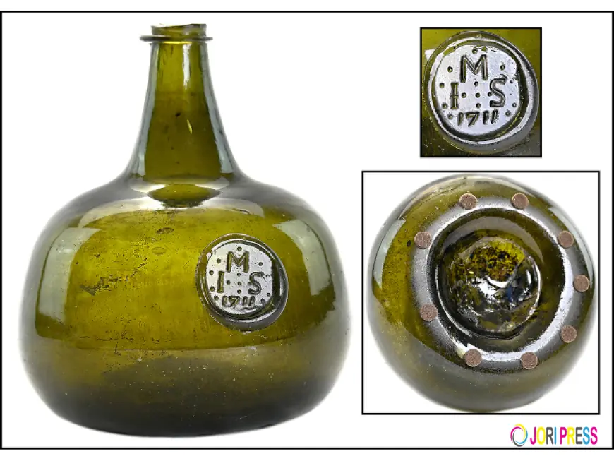 Glass Works Auctions' October 27 Online Auction featured Antique Bottles, Historical Flasks, Early American Blown Glass