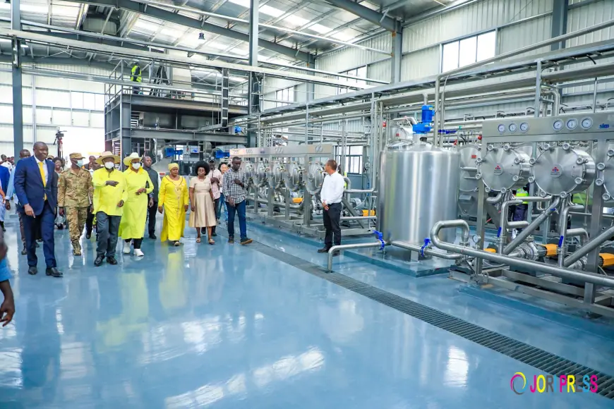 President Museveni lauds Dr. Magoola as he commissions new Cassava processing unit in Kamuli.