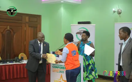 Works & Transport Minister Katumba awards professional drivers for championing road safety.