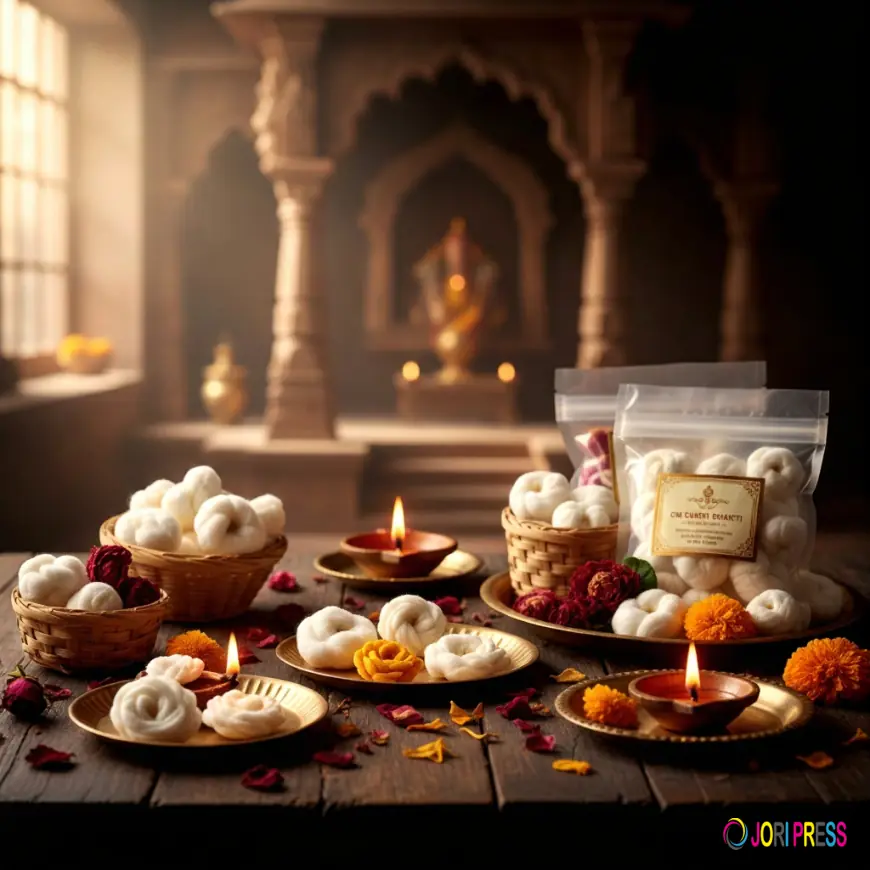 Really satisfy daily puja with om bhakti cotton flower