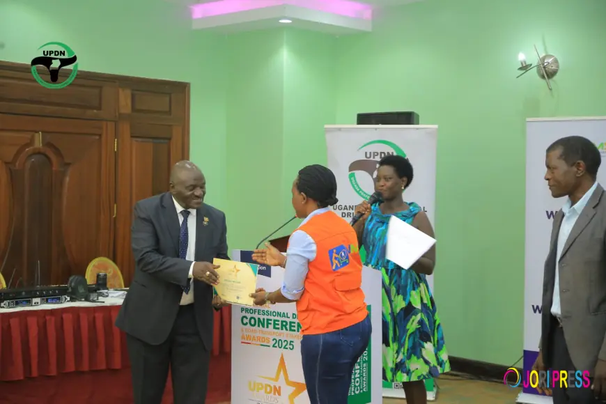 Works & Transport Minister Katumba awards professional drivers for championing road safety.