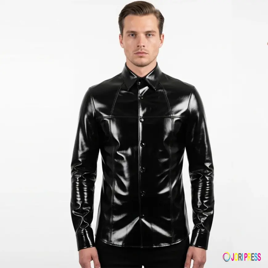 Glossy Leather Shirts – Bold Style by StyleZea