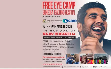 Eastern Uganda residents to benefit from the Ruparelia Foundation’s free eye care medical camp.