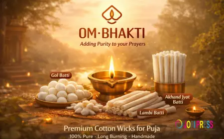 Premium Cotton Puja Wicks | 100% Pure & Smokeless | Om Bhakti