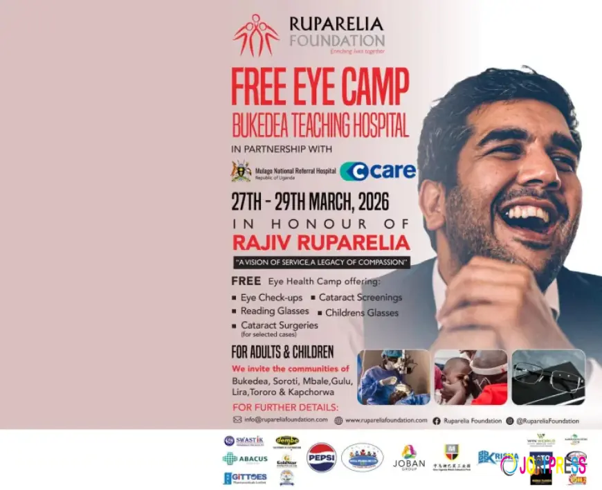 Eastern Uganda residents to benefit from the Ruparelia Foundation’s free eye care medical camp.