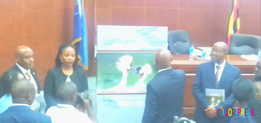 Finance Minister Amos Lugolobi launches UBOS's Malaria Indicator Survey findings for data users.